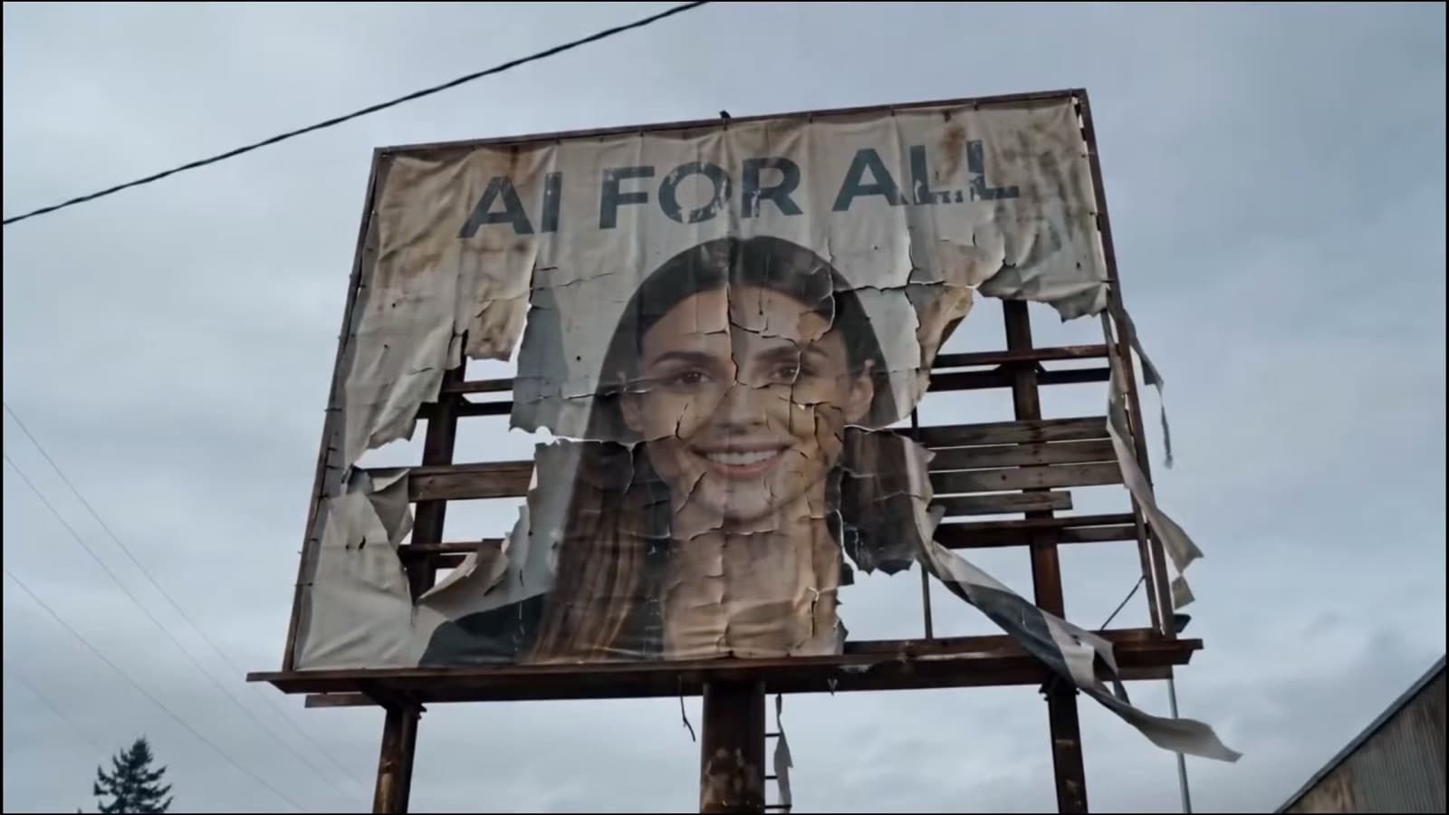 A weathered roadside billboard, from CONNECTION