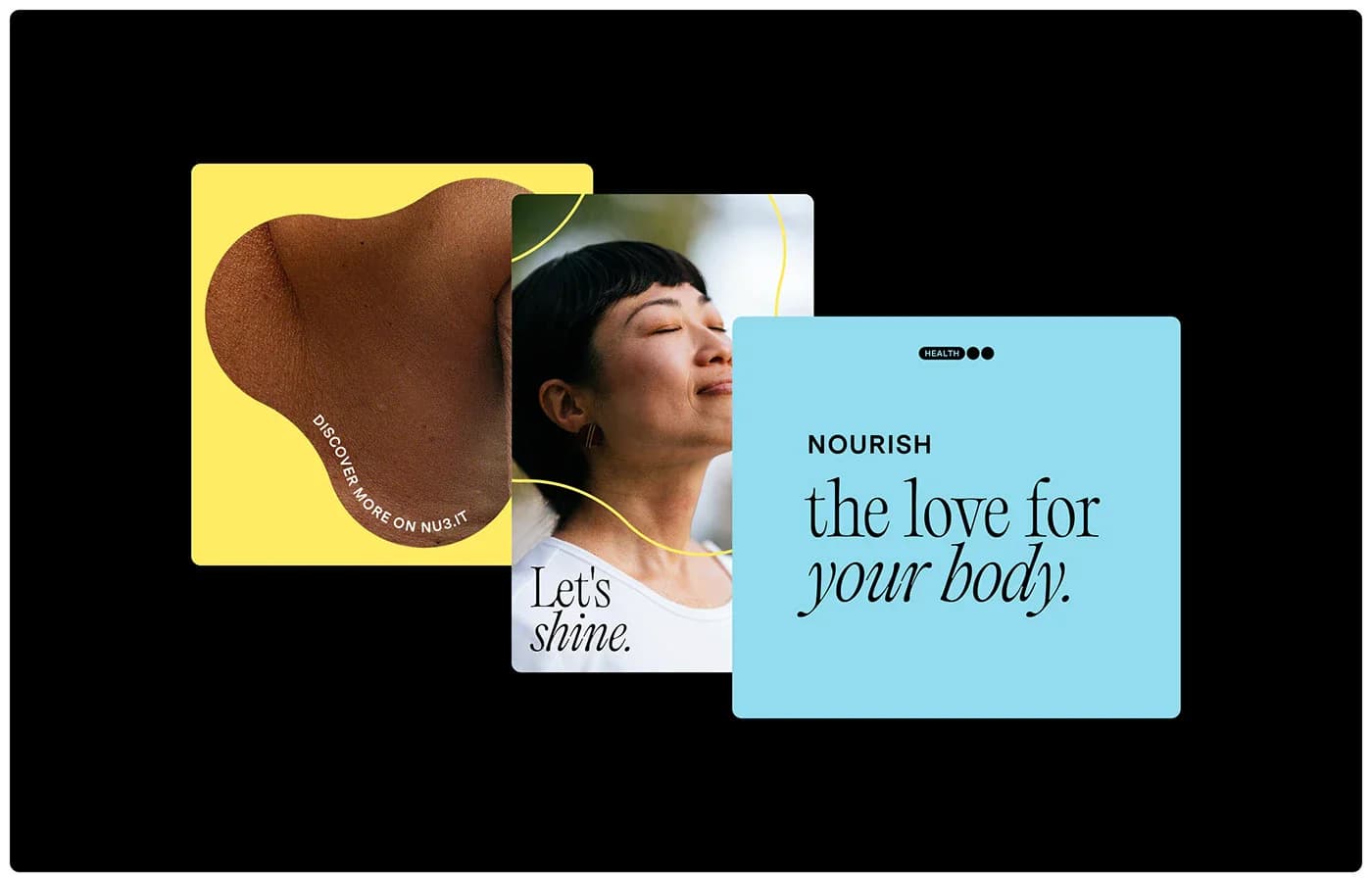 Social templates: Let's shine and Nourish the love for your body