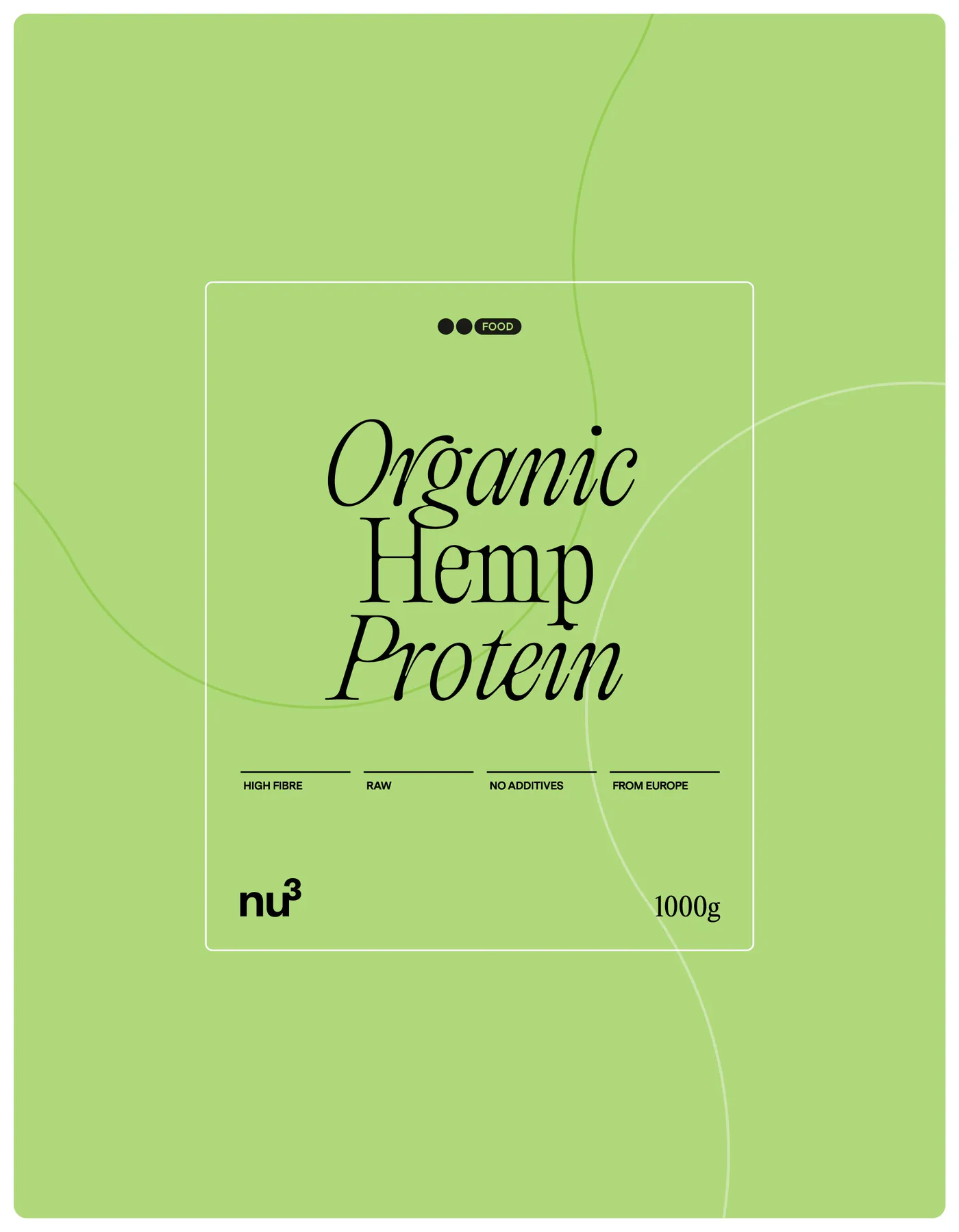 Packaging: Organic Hemp Protein, 1000g