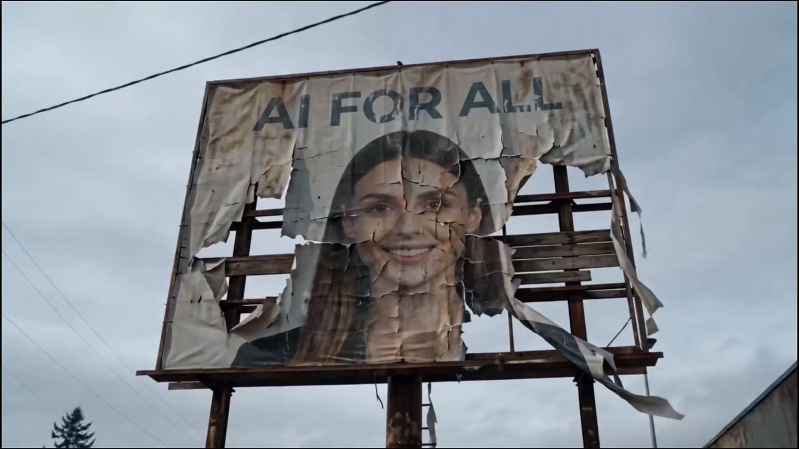 A weathered roadside billboard, from CONNECTION